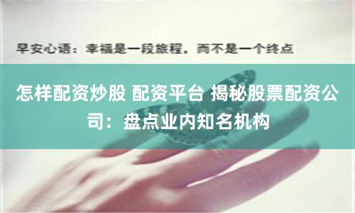 怎样配资炒股 配资平台 揭秘股票配资公司：盘点业内知名机构
