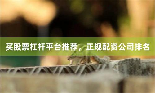 买股票杠杆平台推荐，正规配资公司排名